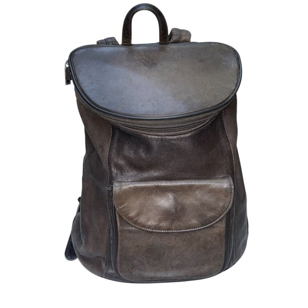 Elegant Brown Leather Backpack